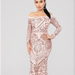 Fashion Nova Chloe Glitter floor length dress 2x